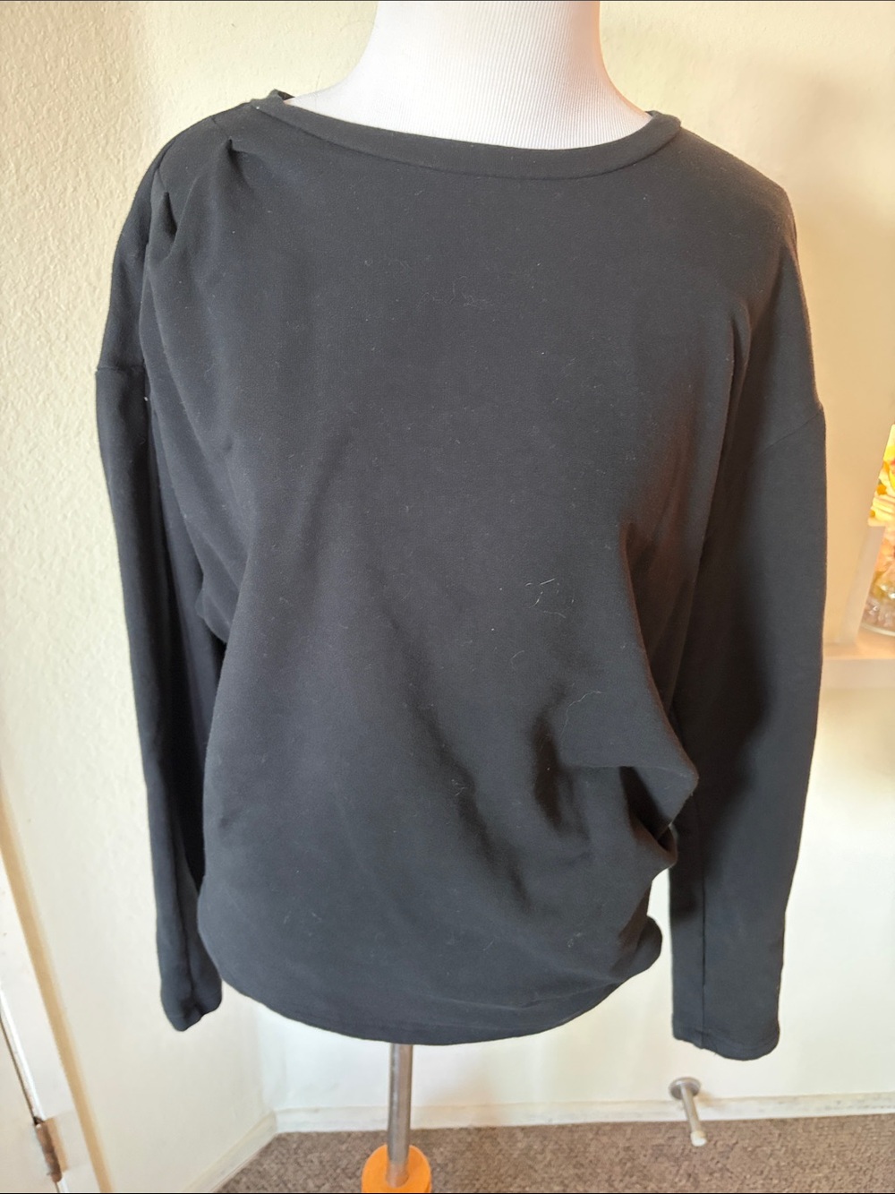 DKY black side gathered sweatshirt